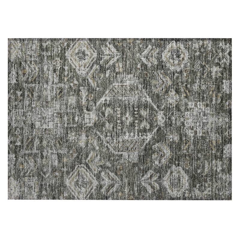 Machine Washable Indoor/ Outdoor Boho Traditional Chantille Rug