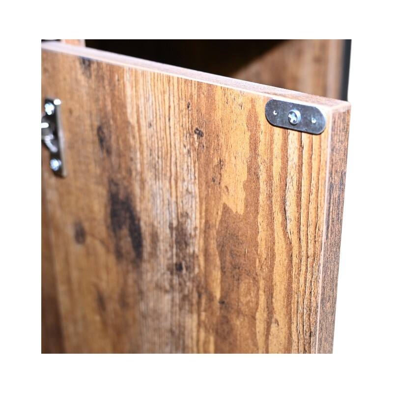 61 lbs Rustic Brown Wooden Cat Litter Box Enclosure, Spacious Hidden Cat Litter Box with Scratching Mat Furniture