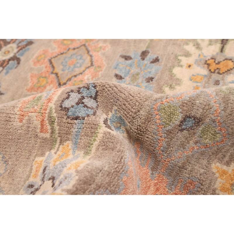 ECARPETGALLERY Hand-knotted Modern Oushak Taupe Wool Rug - 8'1 x 9'11