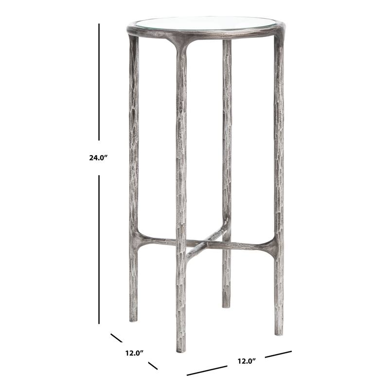 SAFAVIEH Couture Wubke Forged Metal Tall Round End Table, Fully Assembled - 12"W x 12"D x 24"H