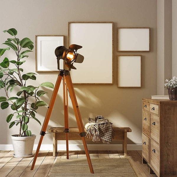 Modern Industrial Metal Wooden Nautical Cinema Tripod Floor Lamp Retro Adjustable Rustic Reading Adjustable Desk Table Lamp On Sale Bed Bath Beyond 38006852