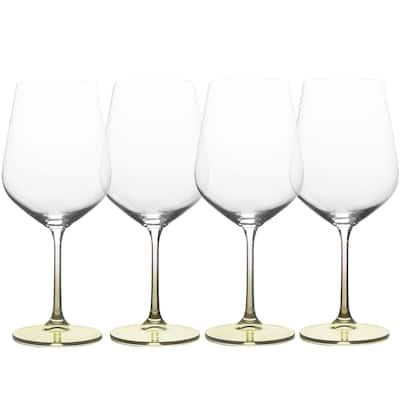 Mikasa Gianna Ombre Set of 4 Red Wine Glasses, 19.75-Ounce, Sage