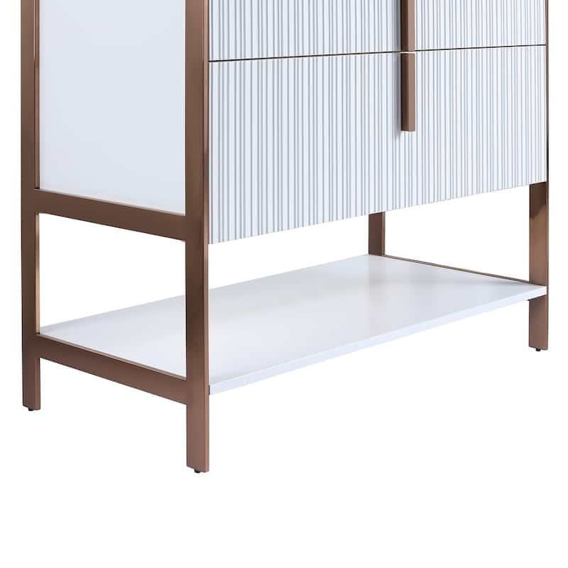 Fine Fixtures Serenity Modern Bathroom Vanity with White Stone Top
