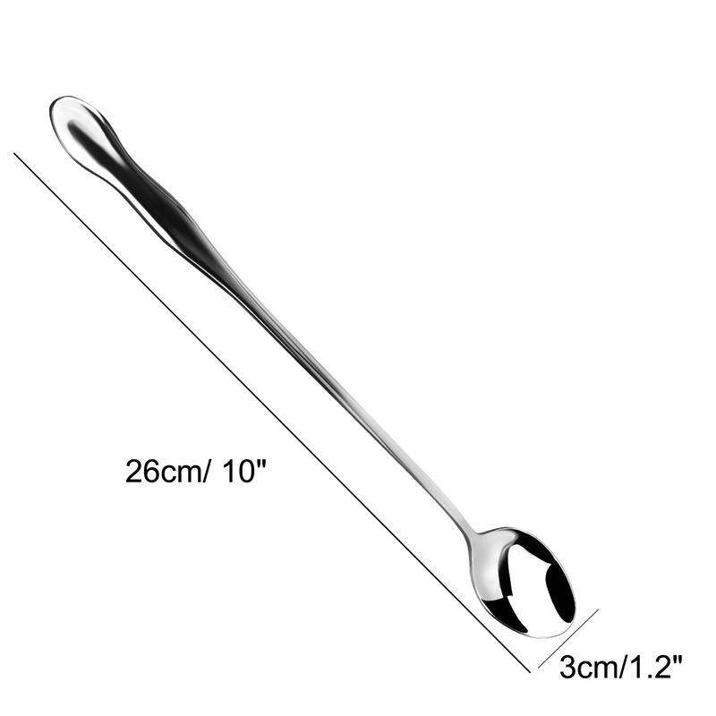 Stainless Steel Spoons 4 Pcs Soup Spoon Oil Salt Sugar Dining Spoons 10" Length - Silver Tone