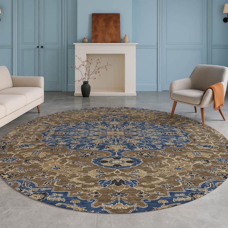 Machine Washable Indoor/ Outdoor Traditional Savannah Chantille Rug