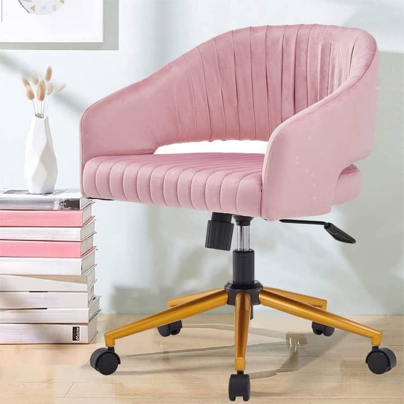 Velvet Modern Cute Desk Chair (Pink) Bed Bath & Beyond 39554324