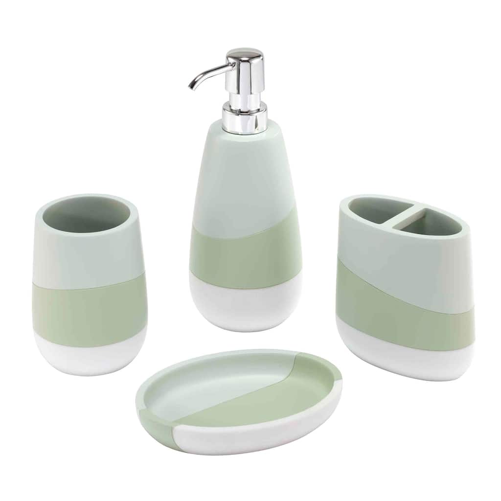 Nicole Miller Tropiluxe 4-Piece Bath Accessory Set - Bath Acc 4pc Set - TM, TB, SD, LP
