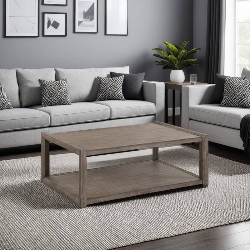 Bridgevine Home Avana Coffee Table, No Assembly Required, Smokey Greige Finish