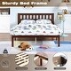 preview thumbnail 3 of 5, Full Size Dark Walnut Wood Bed Platform Frame with Headboard