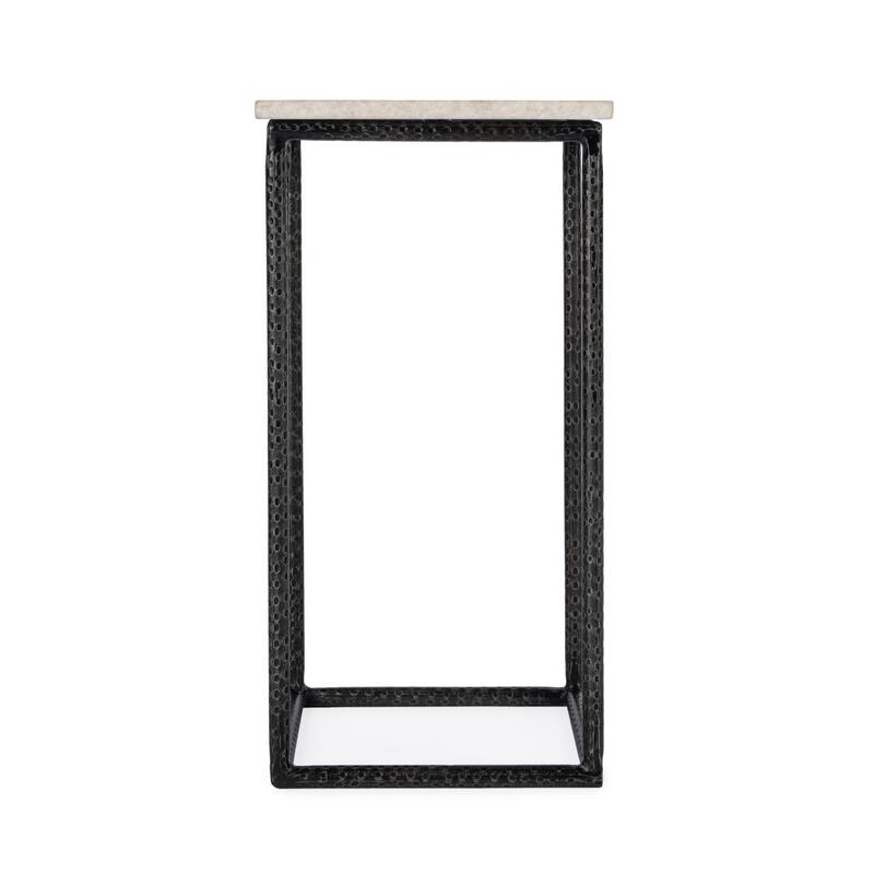 Mabel Marble and Hammered Iron Accent Table On Sale Bed Bath