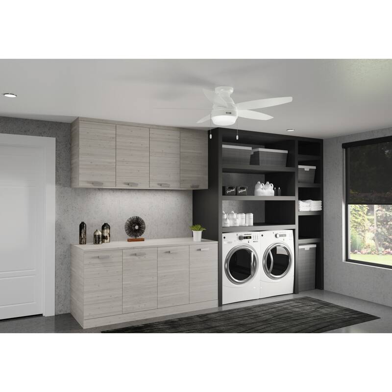 Hunter Lilliana Low Profile Ceiling Fan w/LED Light Kit, Pull Chain, Exclusive SureSpeed - Modern, Transitional