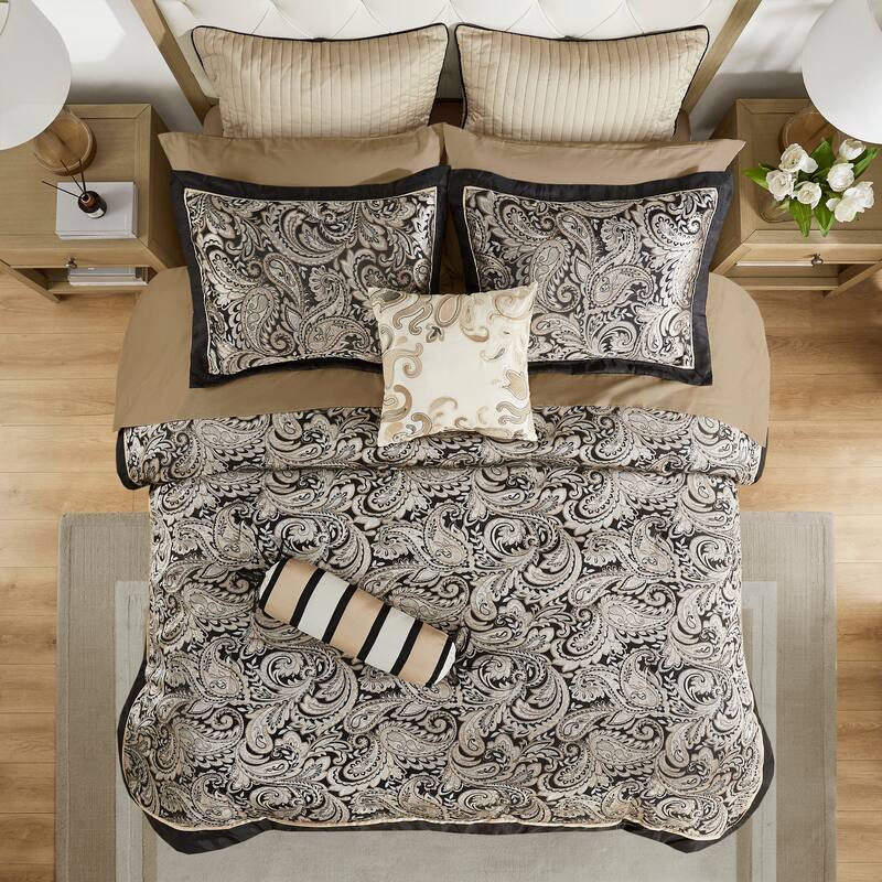 Madison Park Wellington 12 Piece Comforter Set with Cotton Bed Sheets