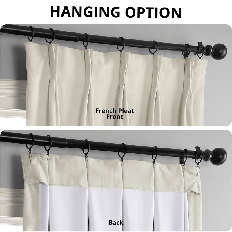 Exclusive Fabrics Signature Pleated Blackout Velvet Curtain (1 Panel)