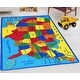 preview thumbnail 28 of 26, USA Map Rug Kids/Boys/Girls/Children/Toddler Educational Play mat for School Non-Slip