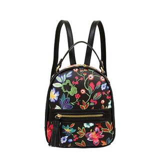 leather floral backpack