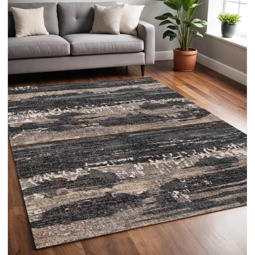 HomeRoots Abstract Modern Rectangle Area Rug - 5' X 8'