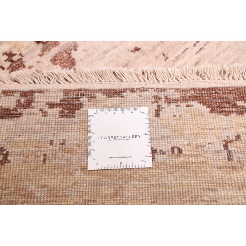 ECARPETGALLERY Hand-knotted Legacy Tan Silk, Wool Rug - 8'10 x 11'10