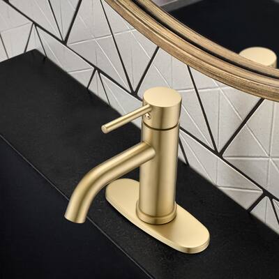 DORNBERG Single Hole Bathroom Sink Faucet in Golden