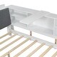 preview thumbnail 10 of 9, White L-Shaped Platform Bed with Storage Headboard with Left Shelf and 2 Drawer