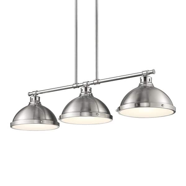slide 2 of 3, Yep by Golden Lighting Duncan 3-light Island Light in Chrome and Pewter shade
