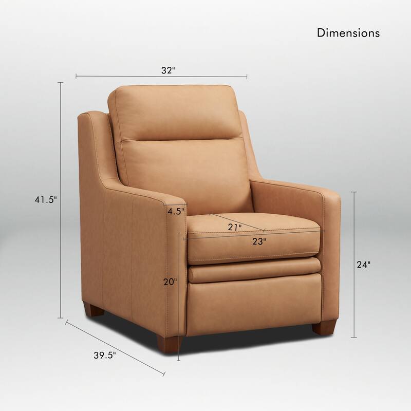 Genuine Leather Recliner Sofa 33" Triple-Motor Power Zero-Wall Reclining Couch with USB&USB-C Port