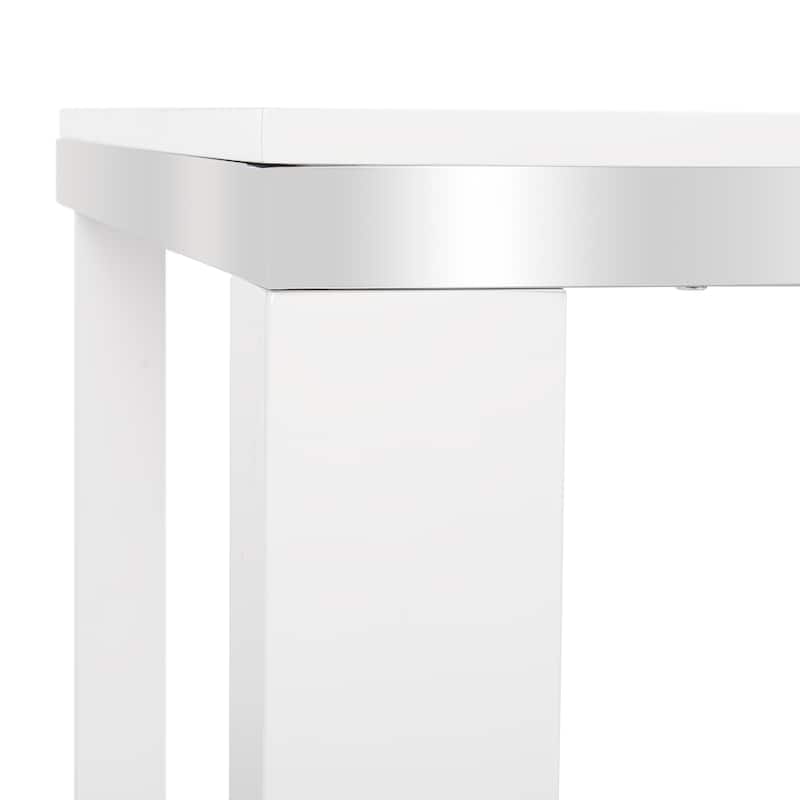 SAFAVIEH Lorrayne White Chrome Desk