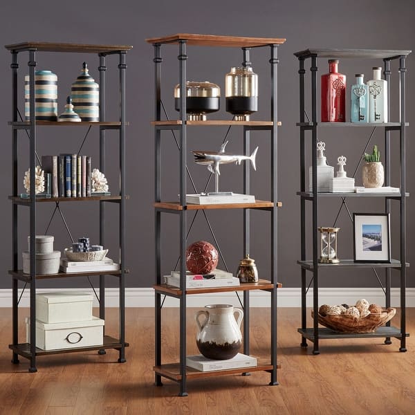 slide 2 of 9, Myra Vintage Industrial Rustic 26-inch Bookcase by iNSPIRE Q Classic
