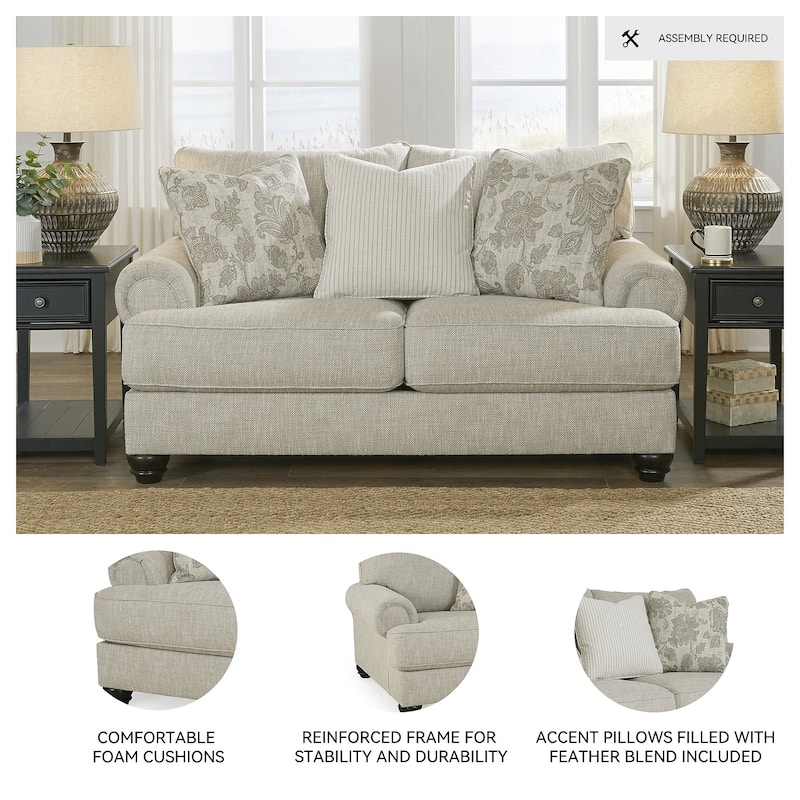 Signature Design by Ashley Asanti Gray Loveseat - 71"W x 44"D x 40"H