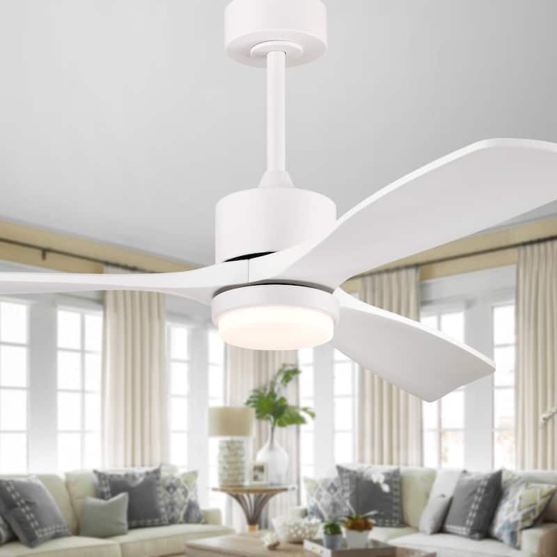 Tariq 52-inch Solid Wood and Metal Lighted Ceiling Fan with LED Lighting