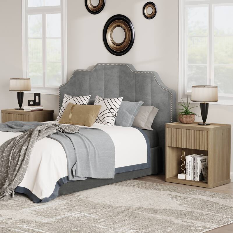 SICOTAS Nightstand with 1 Drawer and Open Storage