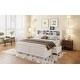preview thumbnail 16 of 24, King Size Solid Wood Platform Kids Bed Frame with Multi-functional Storage Headboard, USB Ports & 2-Drawers, Antique Wood Color