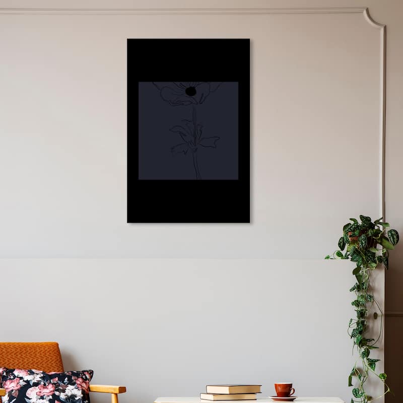 Wynwood Studio Canvas Floral and Botanical Botanical Collection Flower Black and Tan Modern & Contemporary Wall Art Canvas Print - 20 x 30
