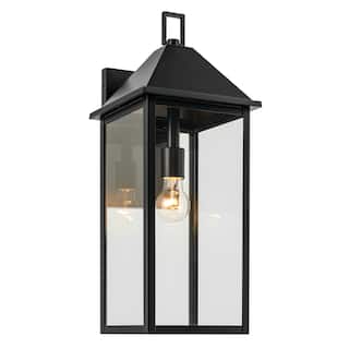 Prin 22 Inch 1 Light Outdoor Wall Light with Clear Glass in Black