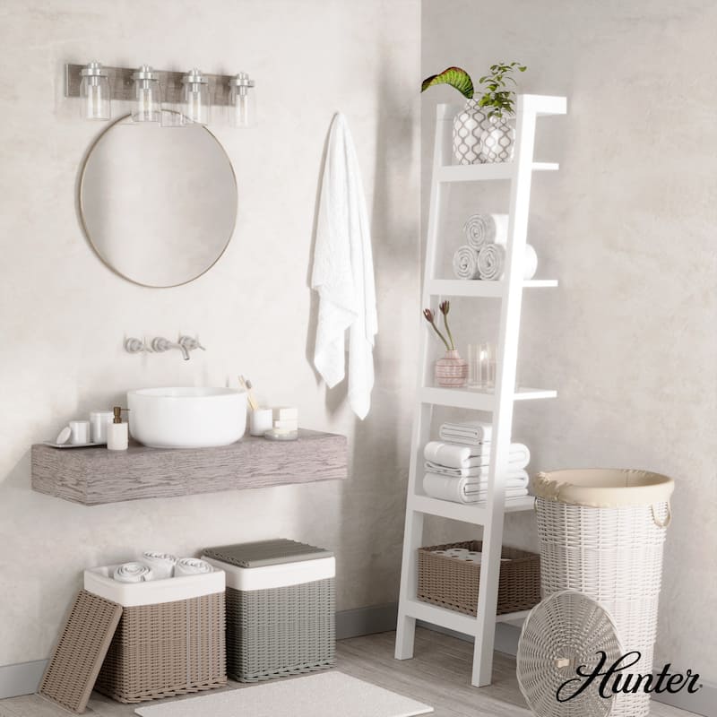 Hunter Devon Park Bathroom Vanity Wall Light, Damp Rated, Rustic, Farmhouse