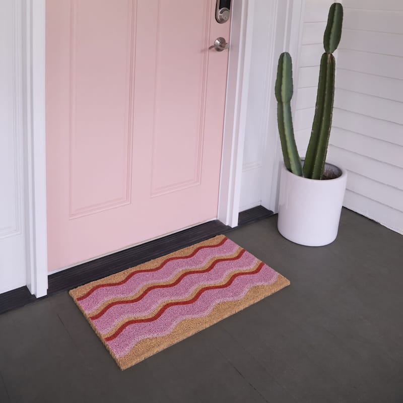 Squiggle Stripes Modern 18" x 30" Doormat - 18" x 30"