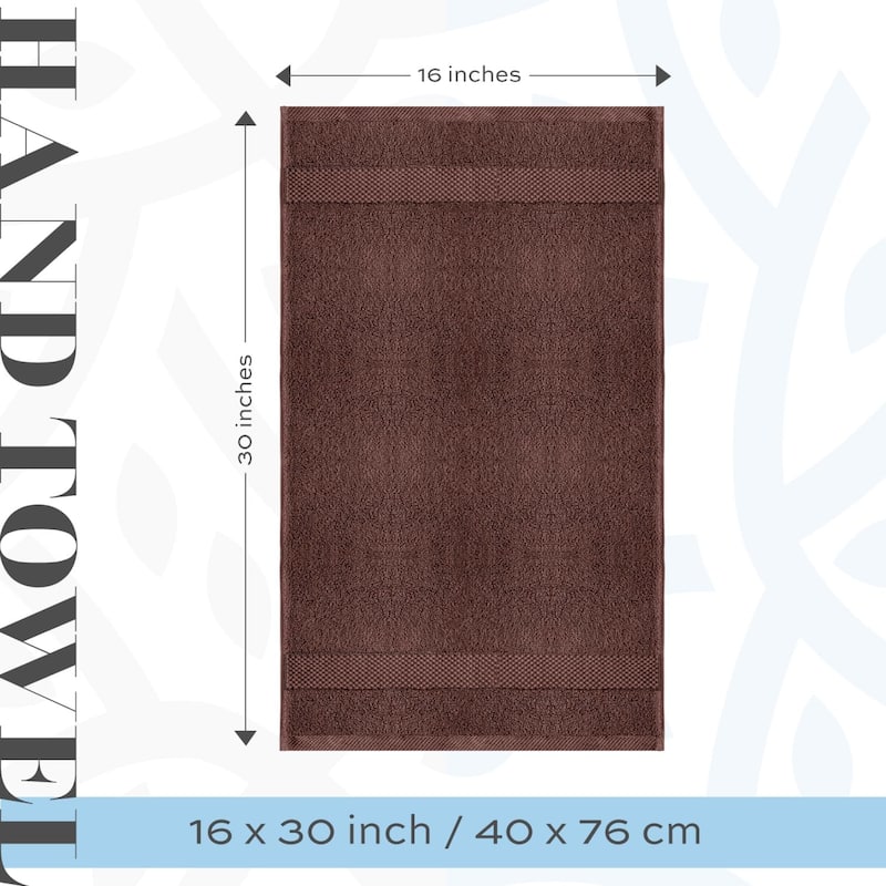 White Classic Luxury Cotton Hand Towel 16x30 - Set of 6