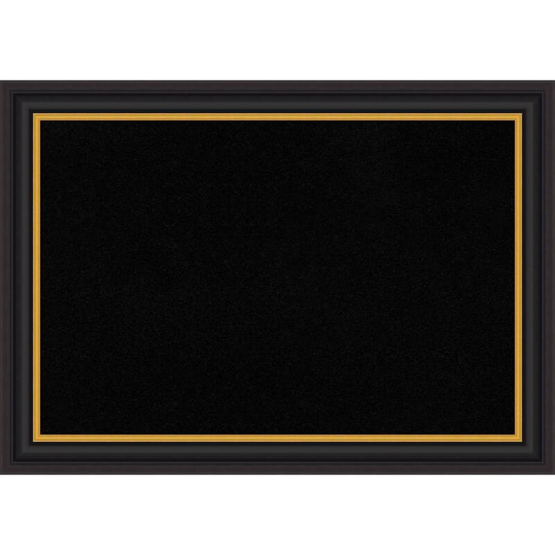 Sierra Black Brown Wood Framed Cork Board - Bulletin Board, Organization Board, Pin Board