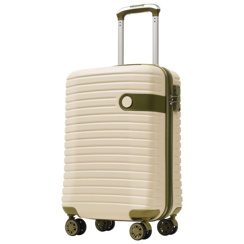 3 Piece Carry on Luggage Set, ABS Hardshell Lightweight Durable Suitcase with Wheels and Duffel Bag & Toiletry Bag, for Travel