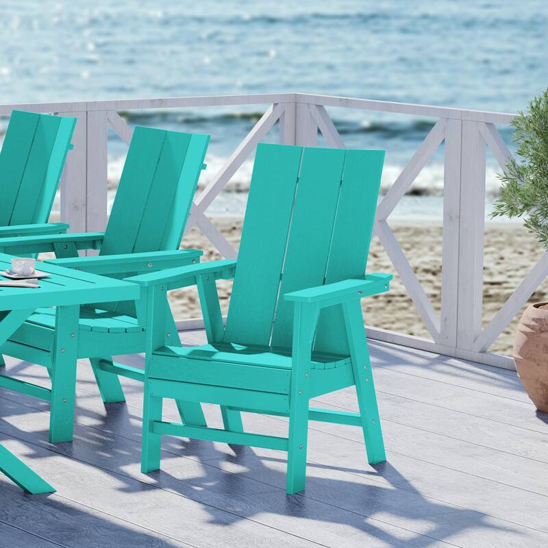 Shoreside Hdpe All Weather Outdoor Patio Adirondack Dining Chair (1PC)