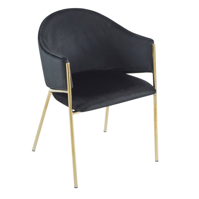 Roomfitters Modern Velvet Upholstered Dining Chair with Sleek Metal Frame, Stylish Accent Seating for Home