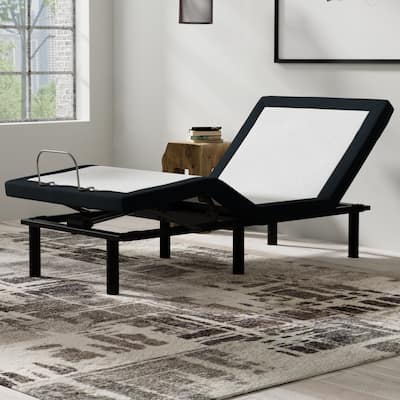 Twin XL Size Metal Smart Adjustable Platform Bed Base with Massage, USB Ports and LED Night Light