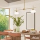 preview thumbnail 2 of 10, Hunter + Jasmine Roth Getty Luxe Gold 2- or 4-Light Milk Glass Chandelier - Modern, Transitional - Entry, Dining Room