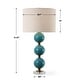preview thumbnail 8 of 6, Uttermost Palawan Blue Glaze Table Lamp - 31.25" H X 17" W X 17" D