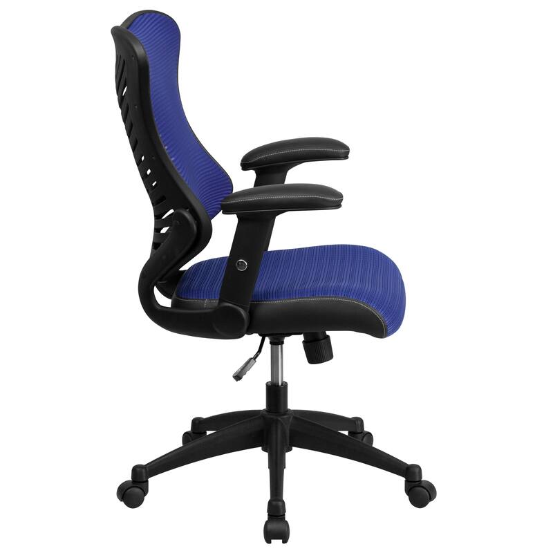 High-Back Mesh Swivel Office Chair with Padded Armrests