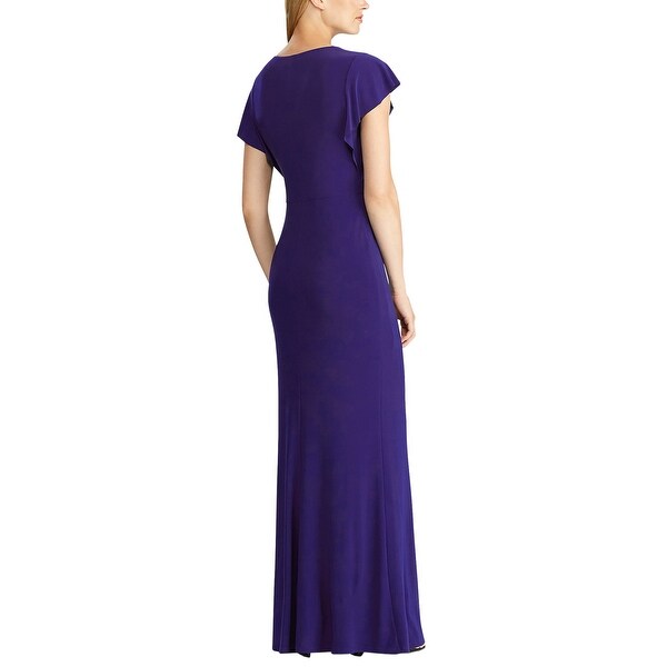 ralph lauren flutter sleeve gown