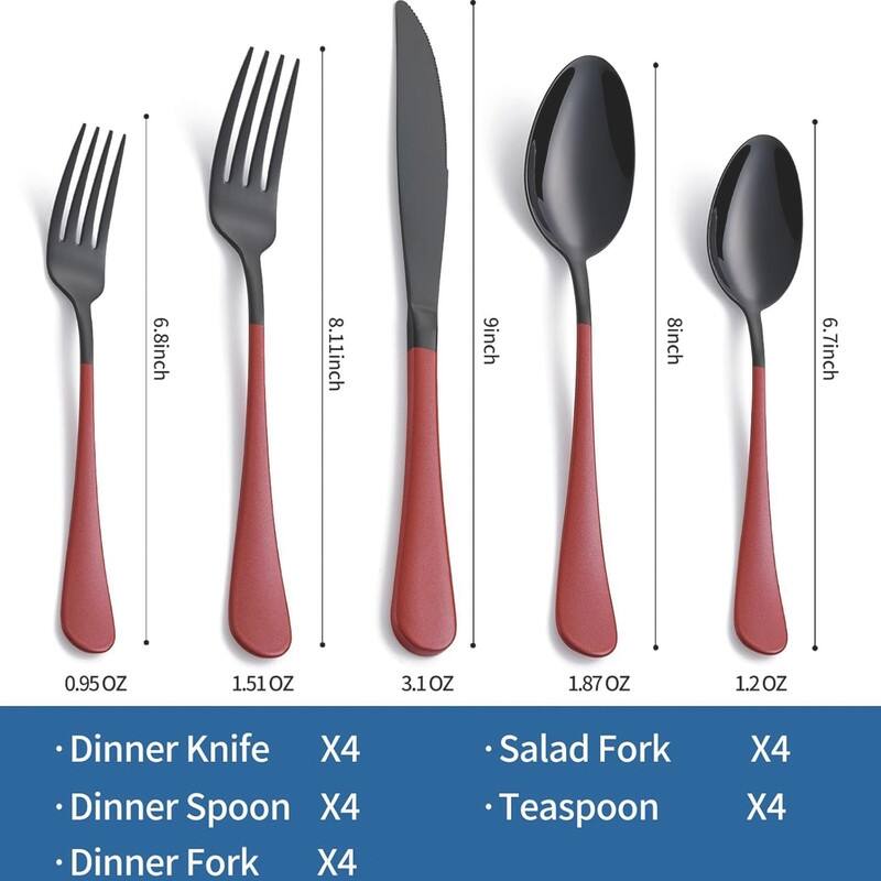 20 Piece 18/0 Stainless Steel Flatware Cutlery Set Service for 4,Mirror Finish