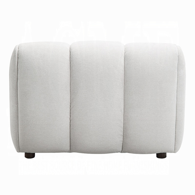 Nela Lounge Sofa Chair, Modern Bubble Silhouette, White Linen 42 Inch