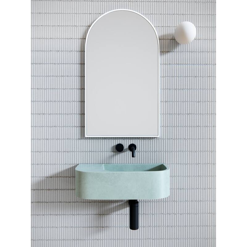 Glass Warehouse Arched Stainless Steel Framed Wall Mirror