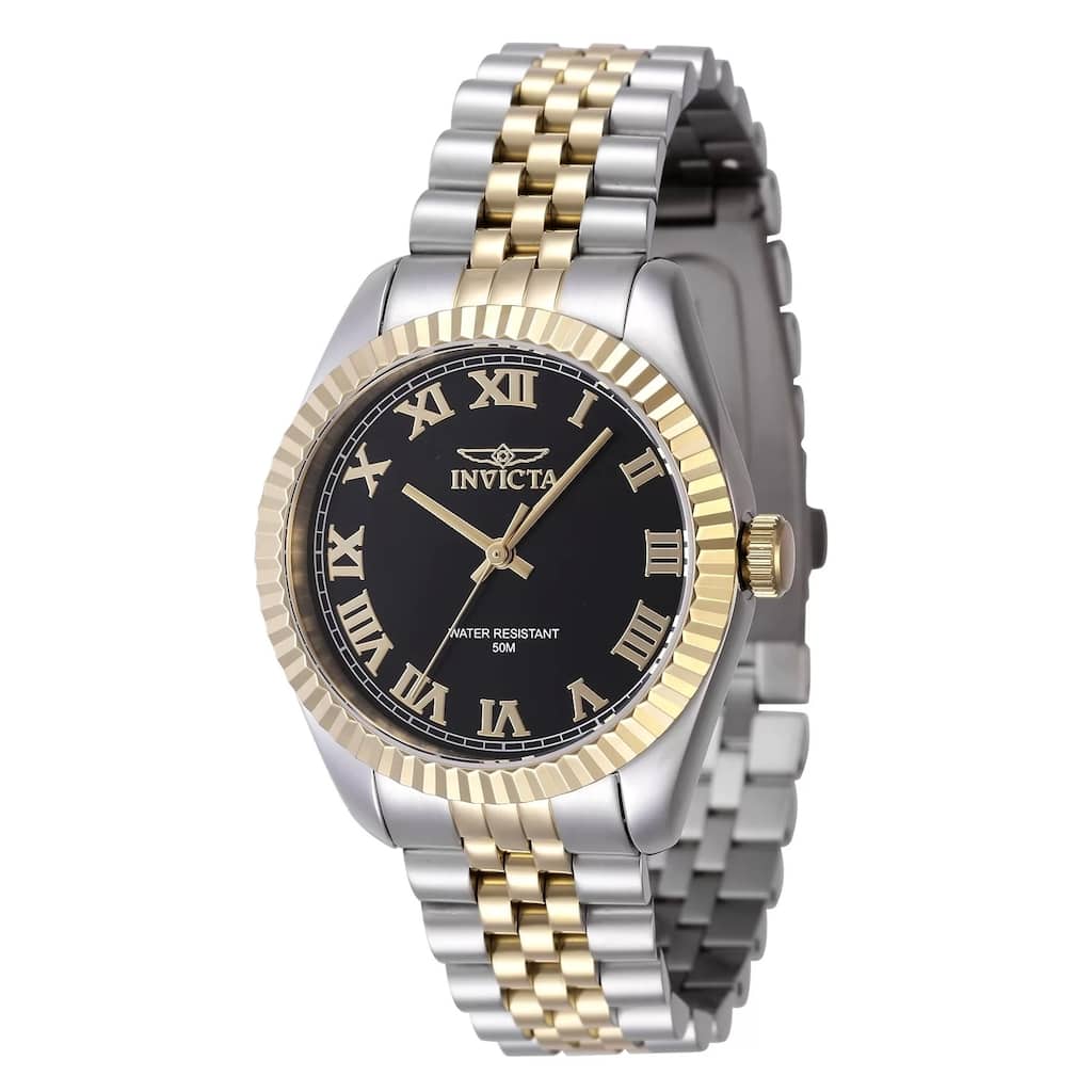 Invicta Women's 47413 Specialty Quartz 3 Hand Black Dial Watch