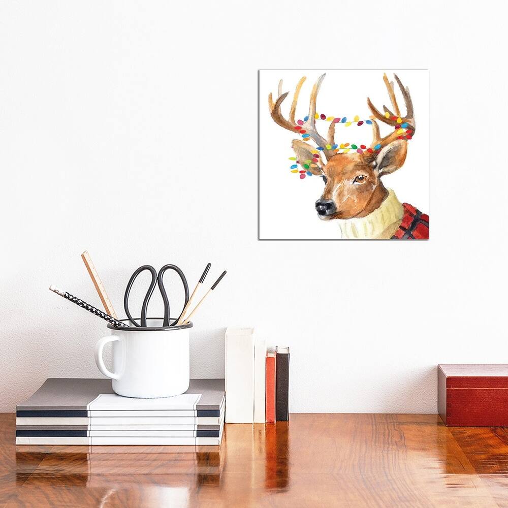 iCanvas "Christmas Lights Reindeer Sweater" by Lanie Loreth Canvas Print